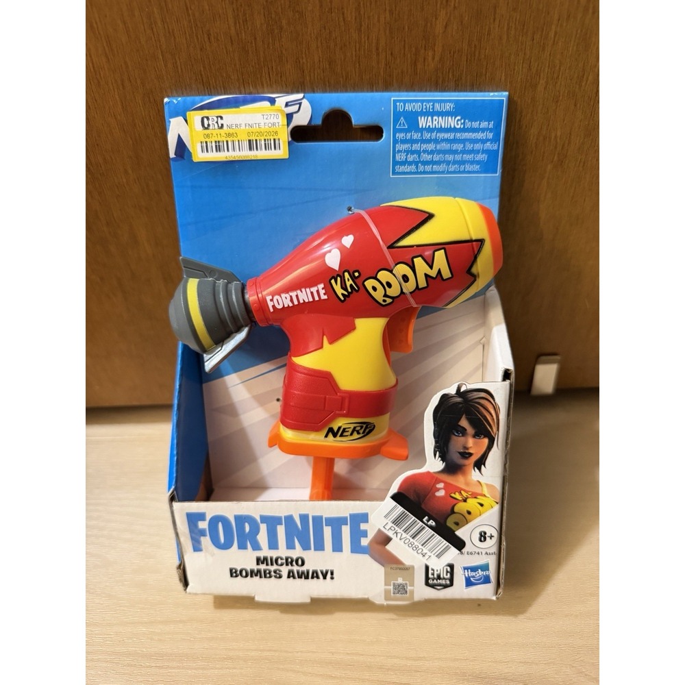 NERF Fortnite Micro Bombs Away Mini Dart Blaster 2 Elite Darts